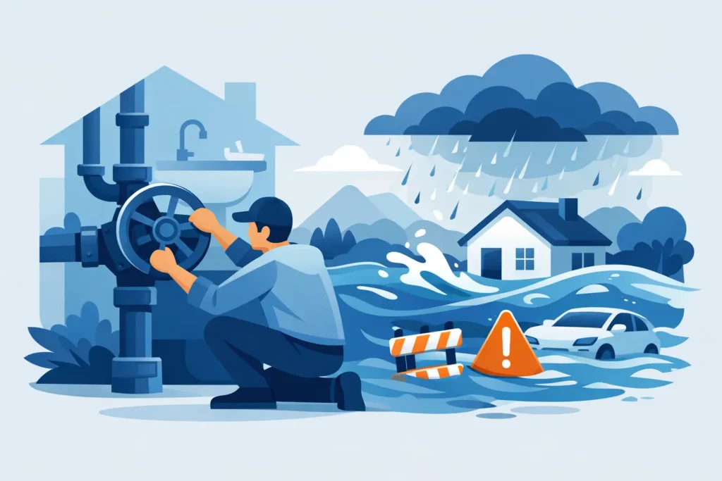 Cómo cerrar el agua antes de una inundación